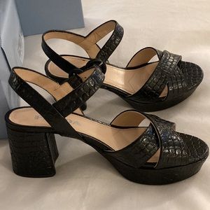 Prada Croc Embossed Platform Sandal Nordstrom worn 1x excellent condition